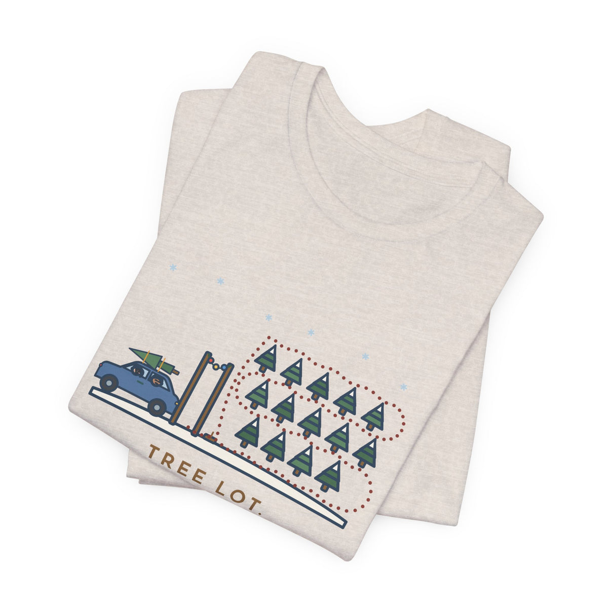 Funny Christmas Tree T-Shirt, Walked Past Forty Trees for an Hour, Bought the First One We Saw, Tree Lot Loop Tee