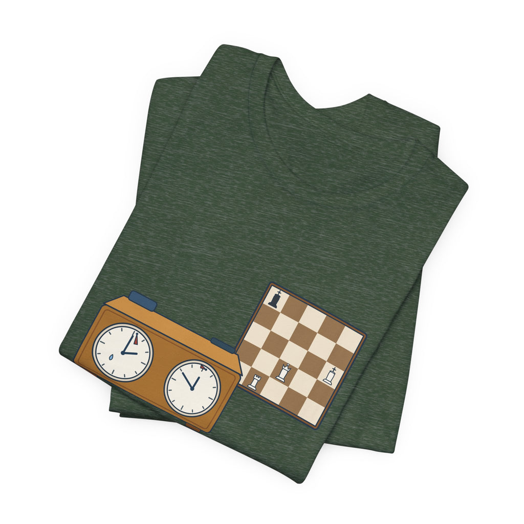 Chess T-Shirt - Winning Position. Flag Fell. Funny Blitz Chess Clock Tee