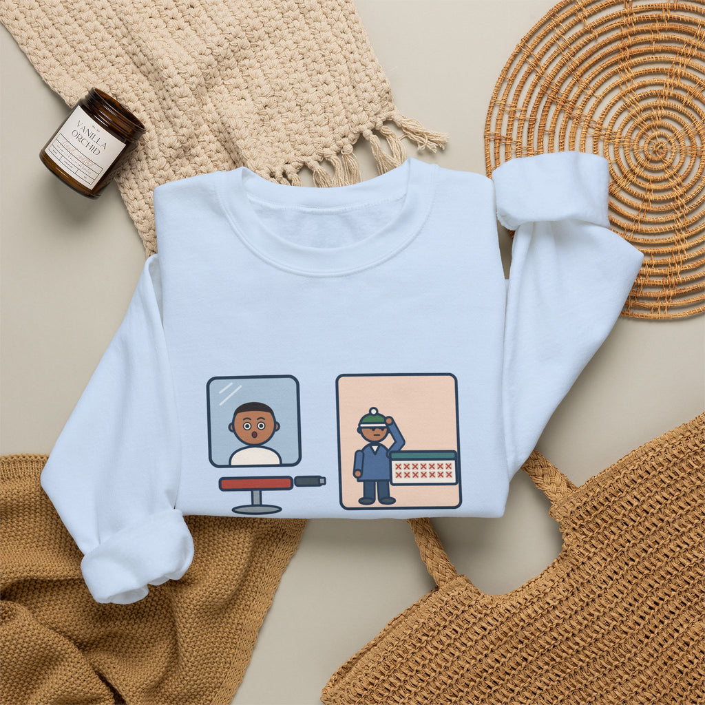 Barber Sweatshirt, Told Them Just a Trim, Wore a Hat for Two Weeks, Funny Mirror and Beanie Crewneck