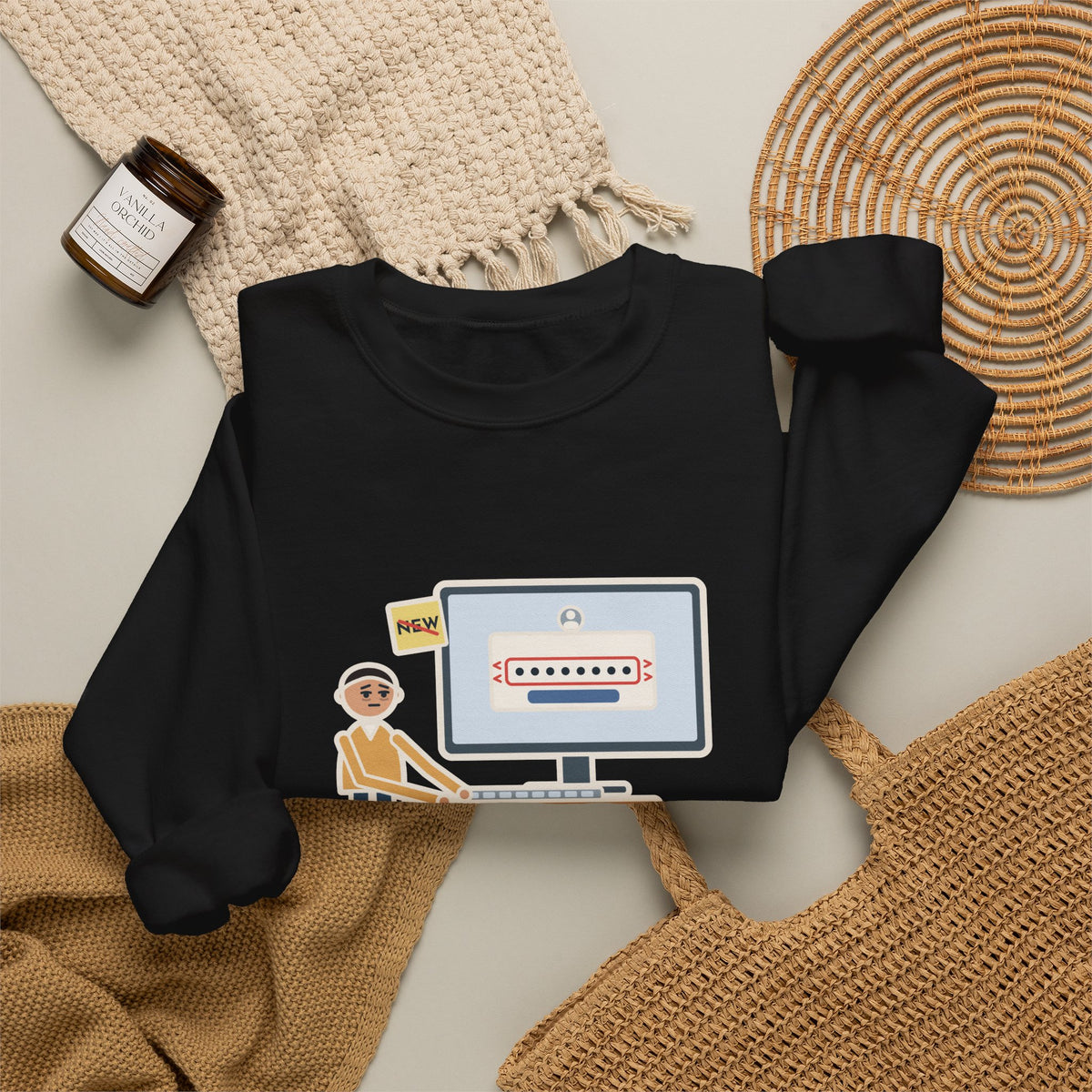 Password Sweatshirt, Changed It, Typed the Old One All Week, Funny Sign-In Box Crewneck