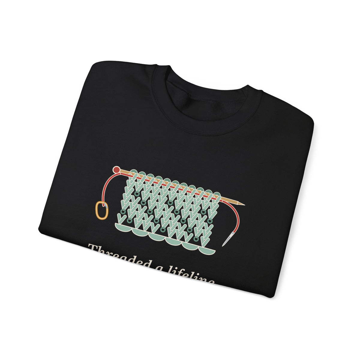 Lace Knitting Crewneck Sweatshirt - Threaded a Lifeline. Now I'm Brave.