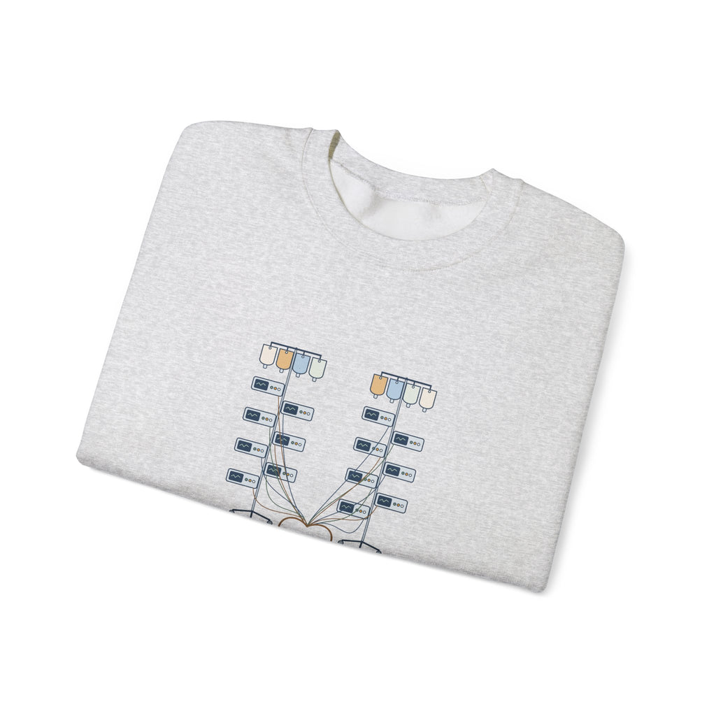 ICU Nurse Crewneck Sweatshirt - Two Patients. Fourteen Pumps. Nurse Gift