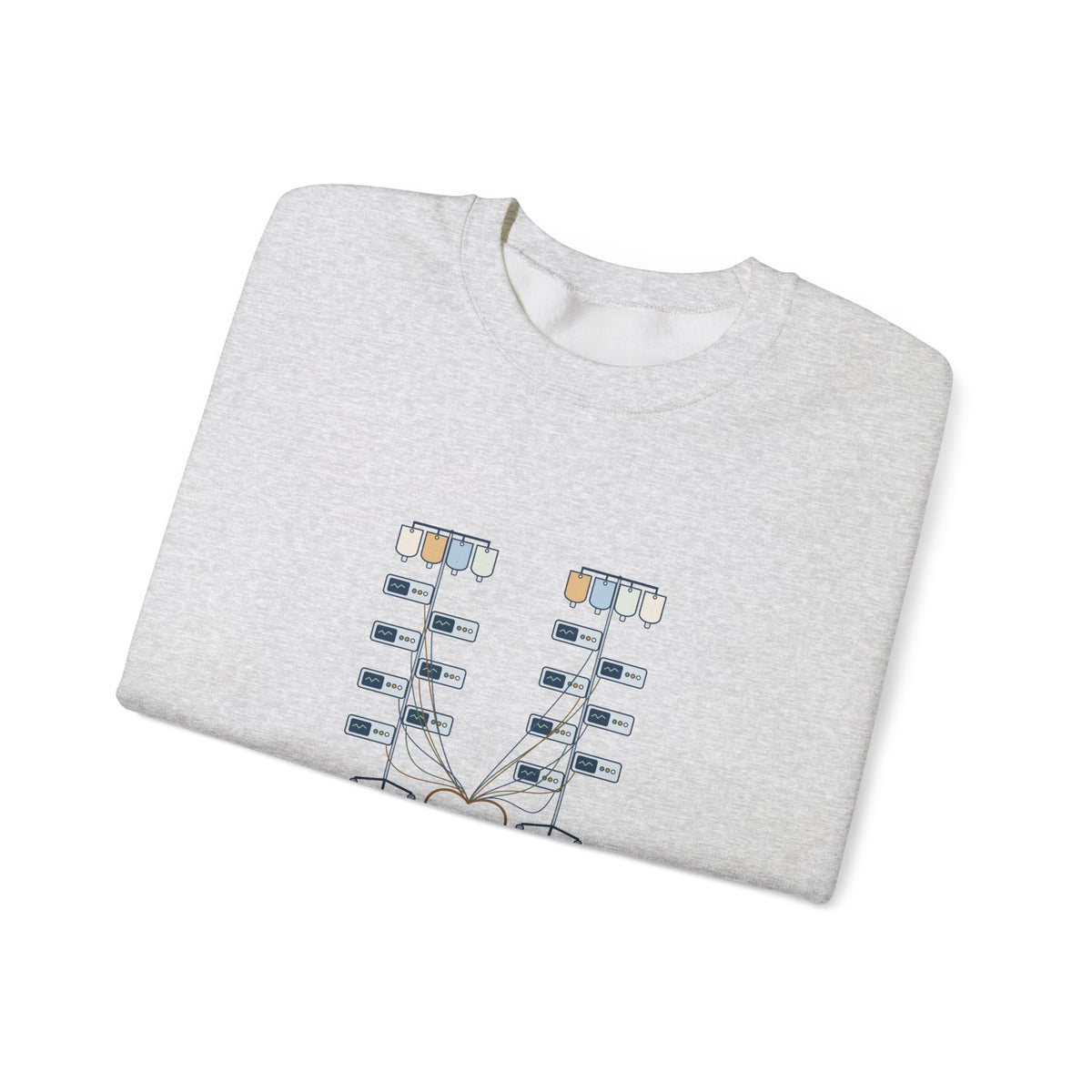 ICU Nurse Crewneck Sweatshirt - Two Patients. Fourteen Pumps. Nurse Gift