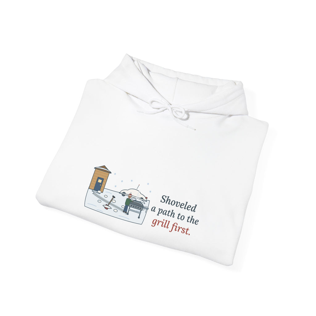 Winter Grilling Hoodie - Shoveled a Path to the Grill First Grill Dad Sweatshirt