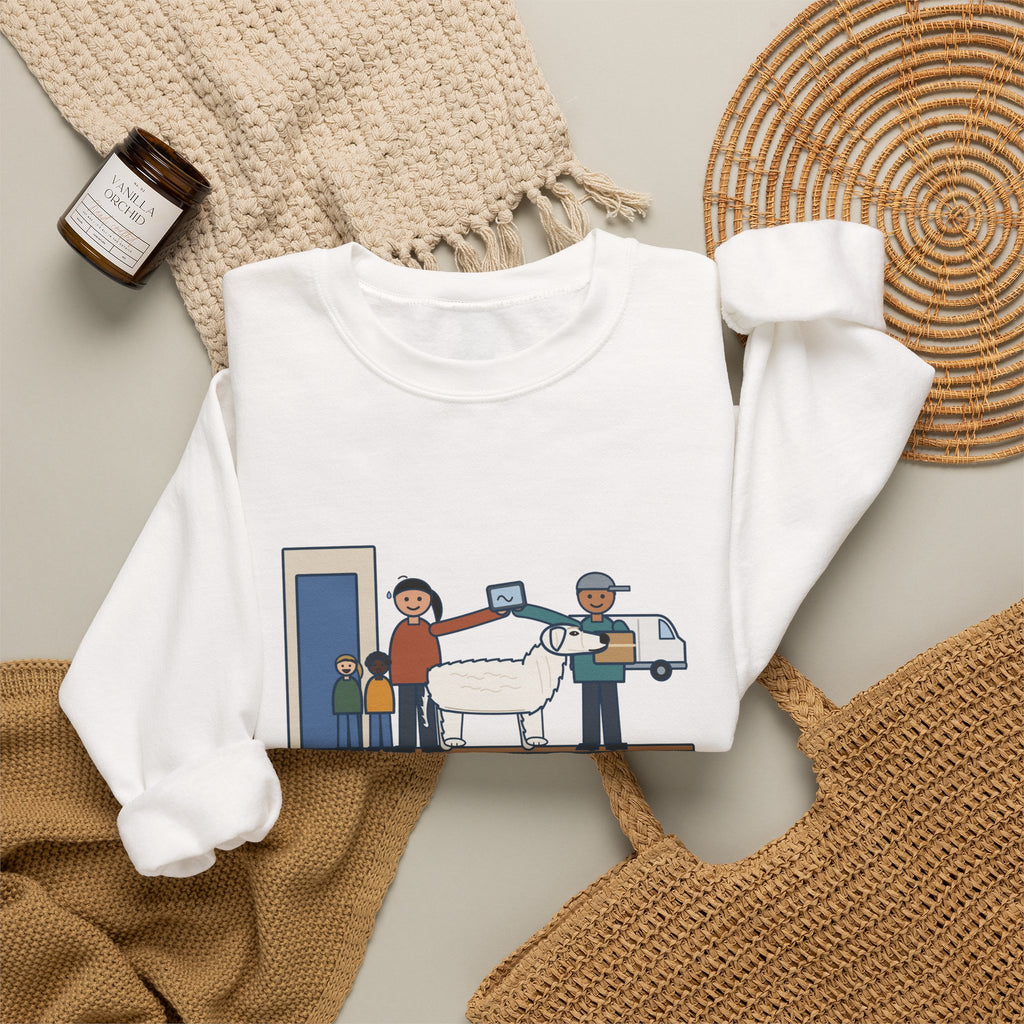 Kuvasz Crewneck Sweatshirt - Kept Watch Over the Kids Until the Delivery Was Signed