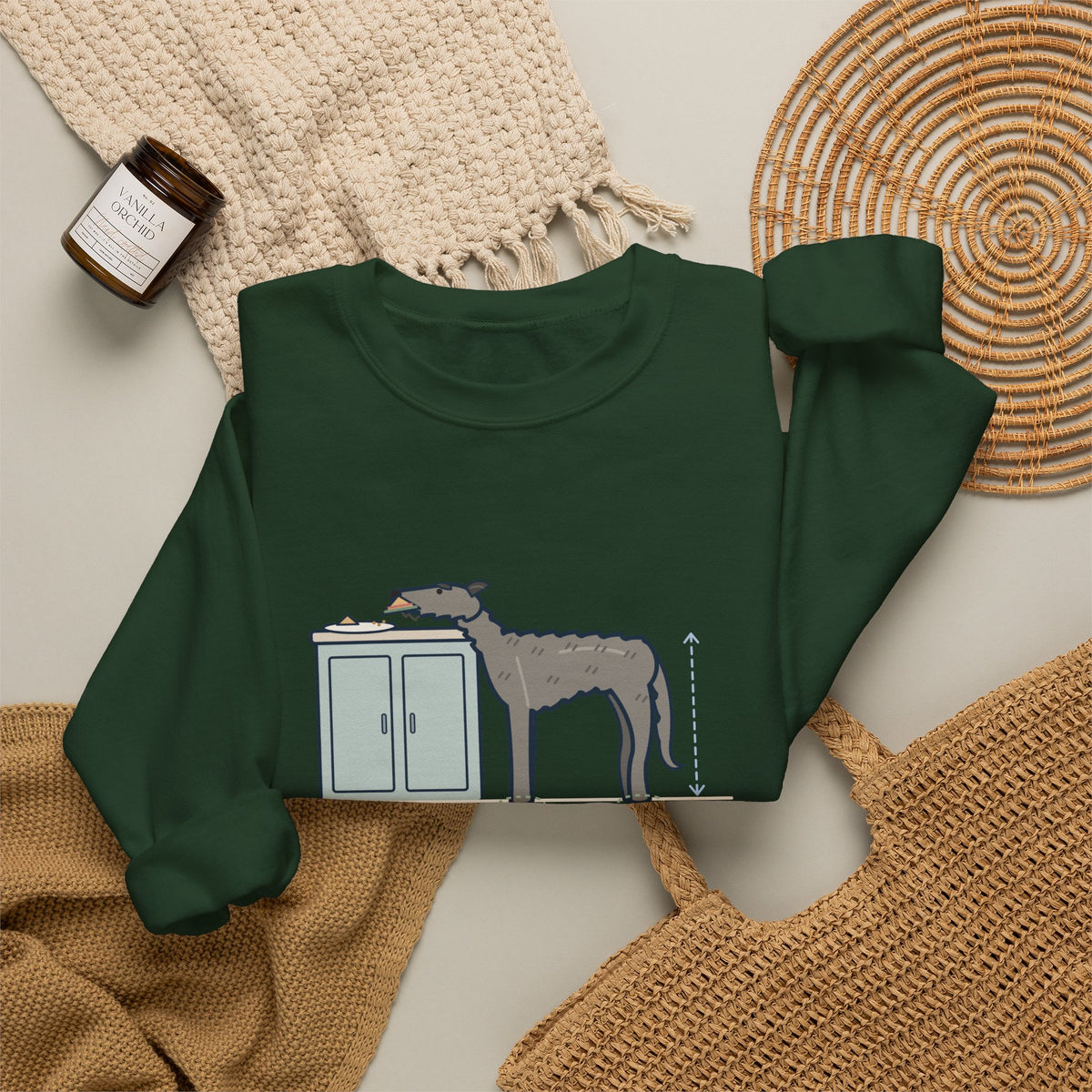 Irish Wolfhound Crewneck Sweatshirt - Sandwich Off the Counter Without Lifting a Paw