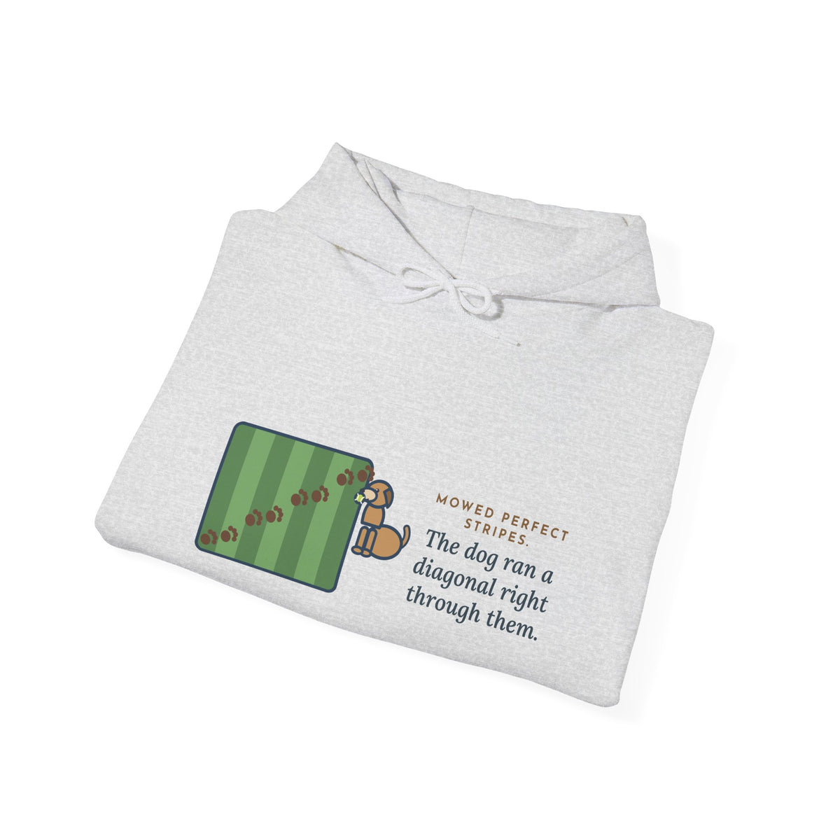 Funny Landscaper Hoodie - Lawn Stripes Ruined by One Diagonal Dog