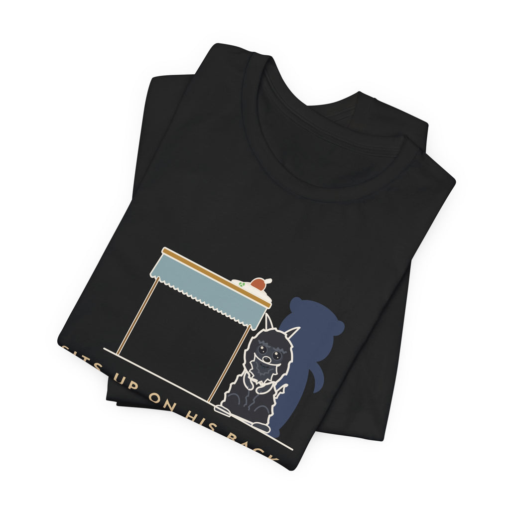 Affenpinscher T-Shirt - Sits Up on His Back Legs at Dinner Like a Tiny Bear