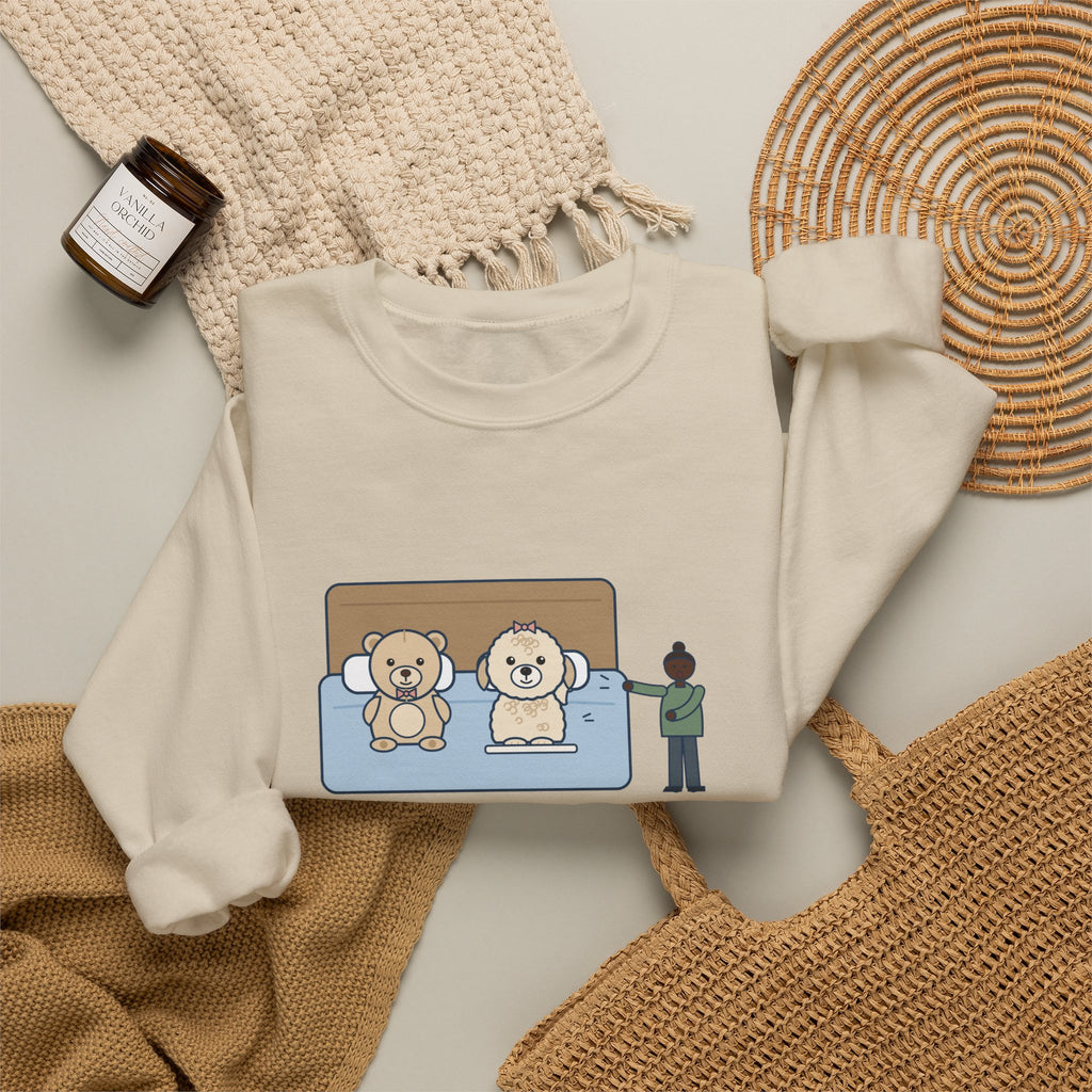 Shichon Sweatshirt, After a Bath Looks Exactly Like the Stuffed Bear She Sleeps Next To, Funny Bath Day Twin Crewneck