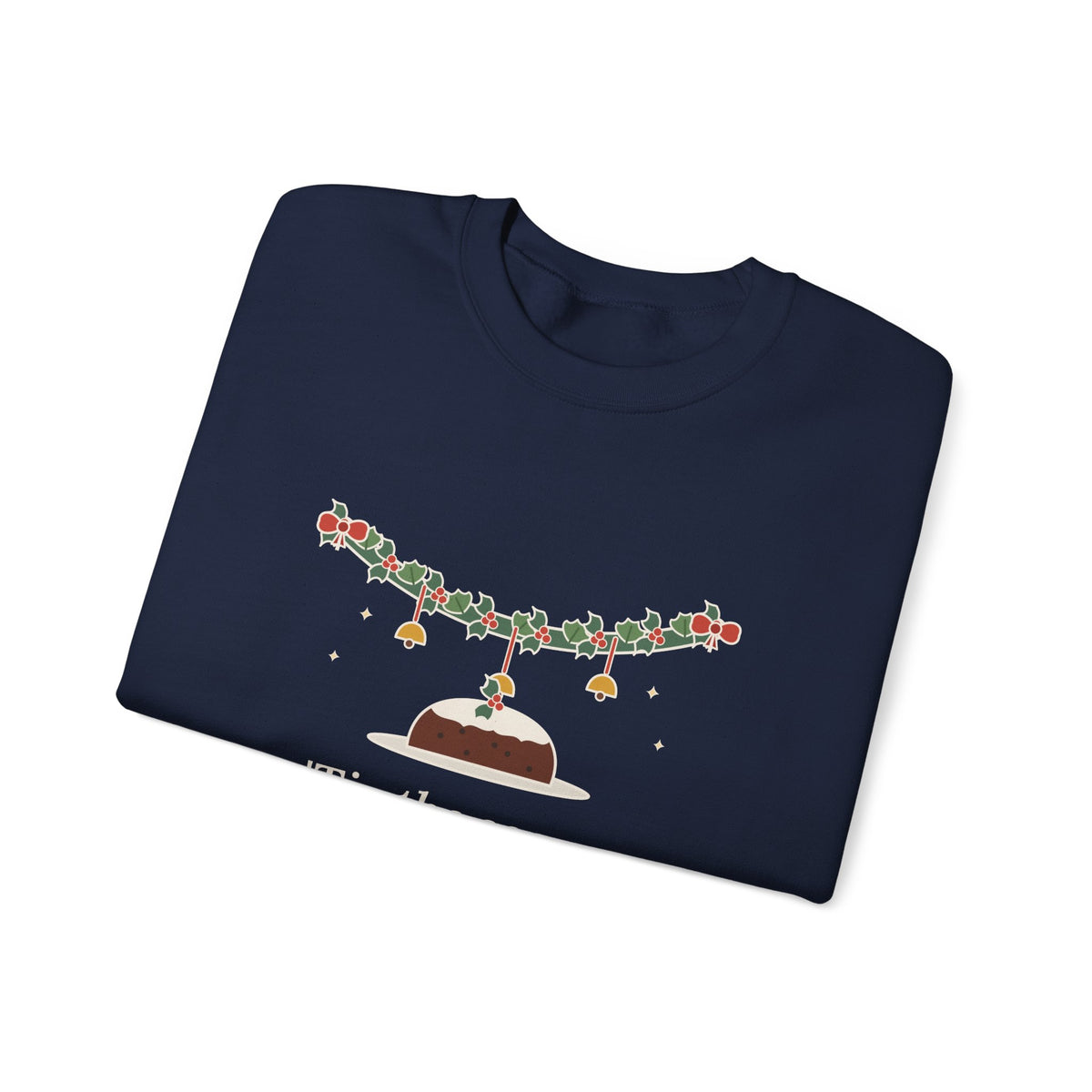 Tis the Season to Be Jolly Sweatshirt, Christmas Oliphant Quote Crewneck with Holly Swag