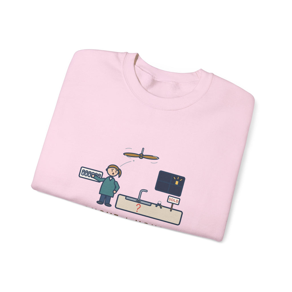 New Homeowner Sweatshirt, First Weekend Finding Which Switch Runs the Garbage Disposal, Funny Switch Plate Crewneck