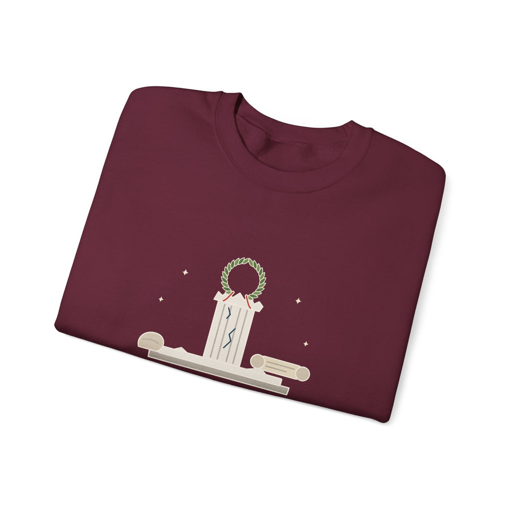 Beware the Ides of March Sweatshirt, Humor Shakespeare Quote Crewneck with Laurel and Column