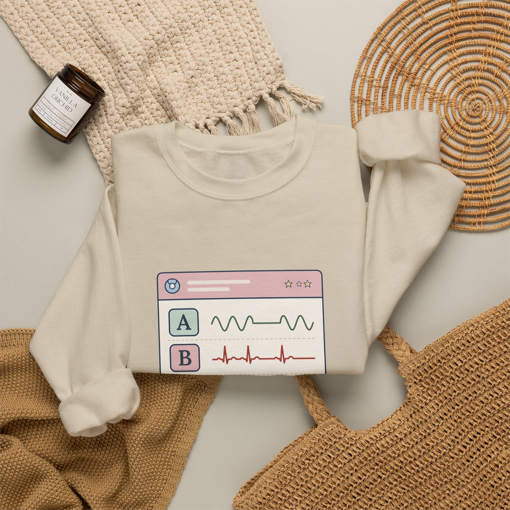 NICU Nurse Crewneck Sweatshirt - A's, B's and D's. Not a Report Card. Neonatal Nurse Gift