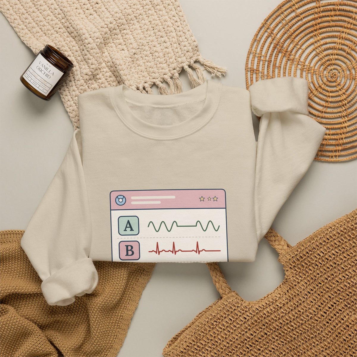 NICU Nurse Crewneck Sweatshirt - A's, B's and D's. Not a Report Card. Neonatal Nurse Gift