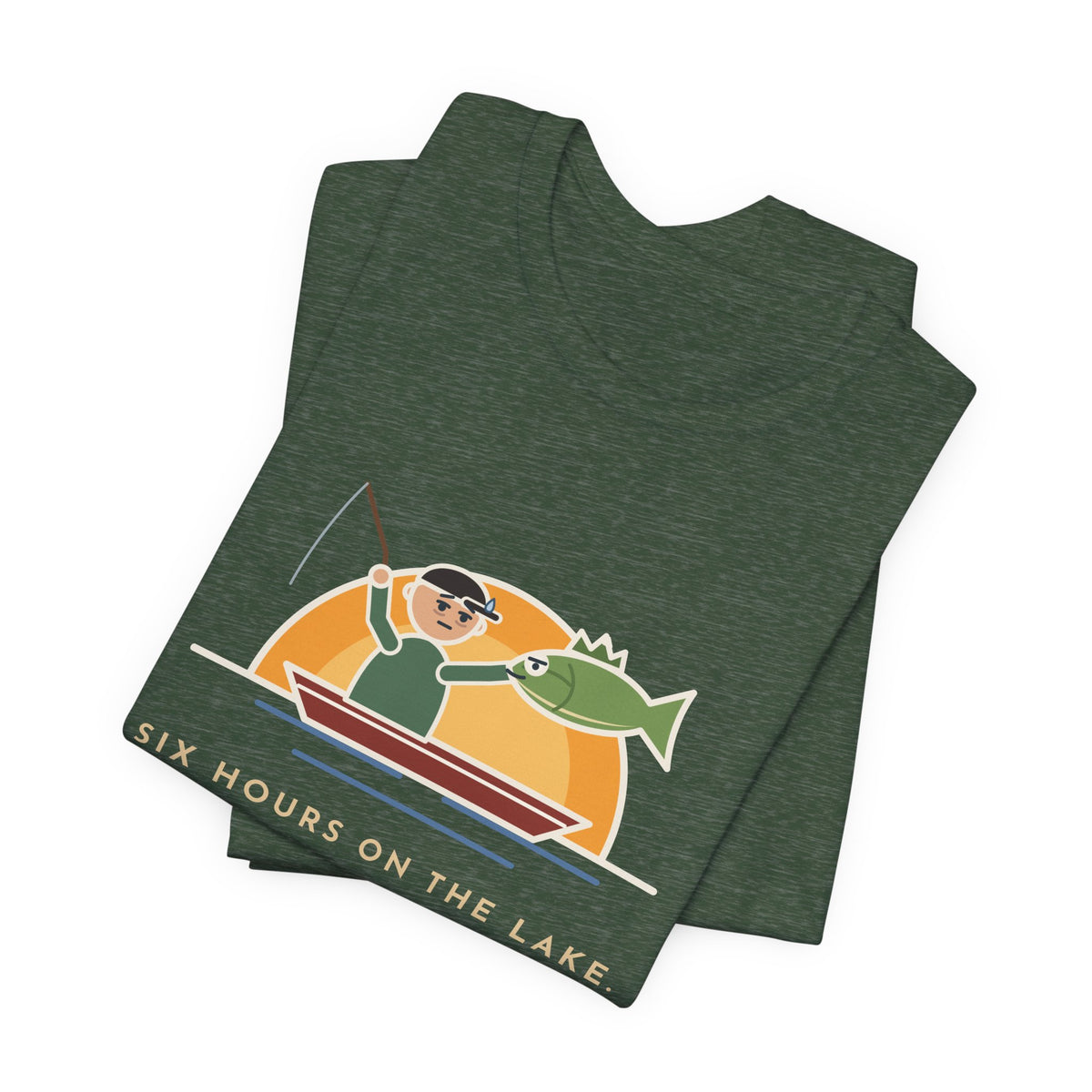 Funny Fishing T-Shirt - Six Hours on the Lake, Caught the Same Fish Twice