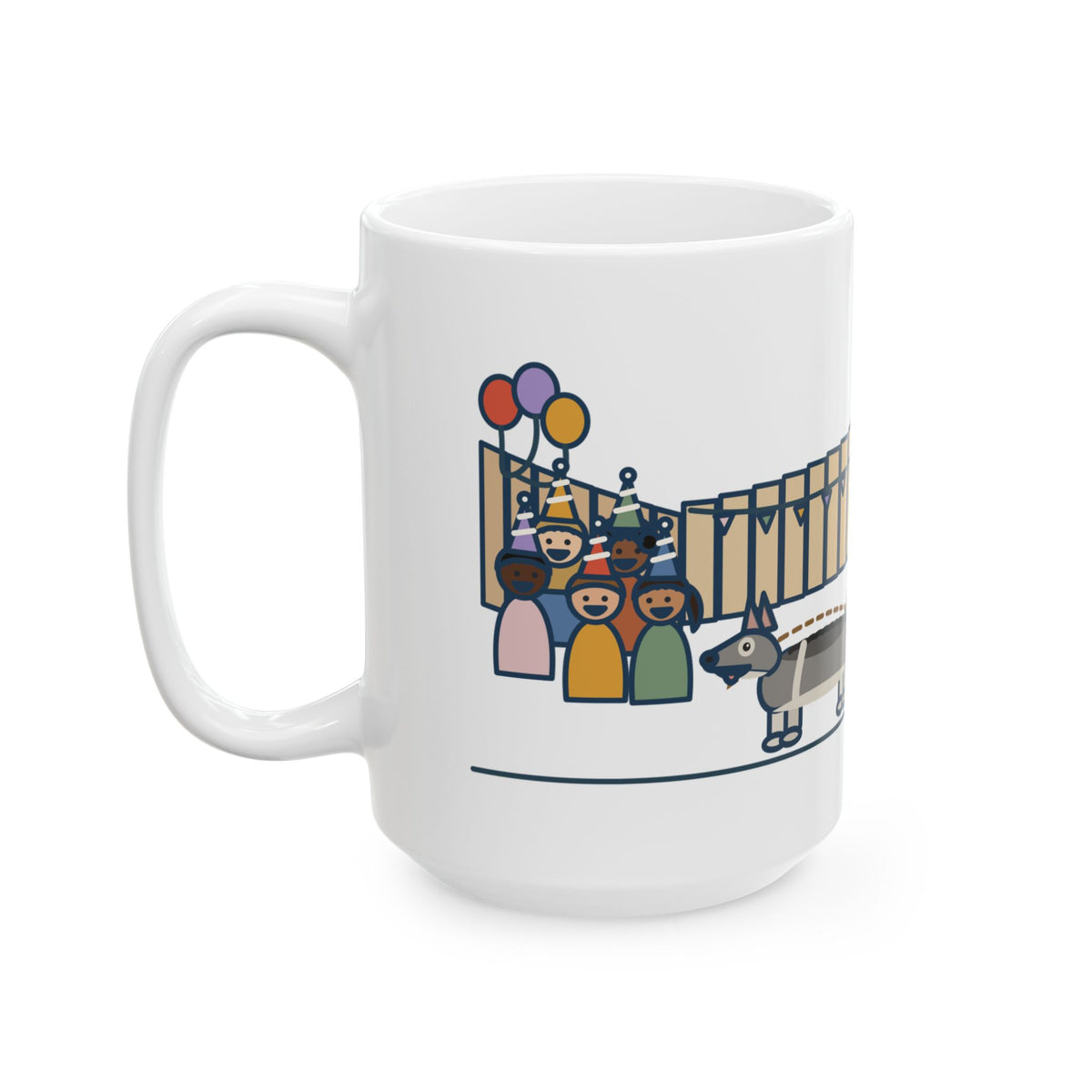 Large 15oz Swedish Vallhund Mug - Herded the Birthday Party Into One Corner