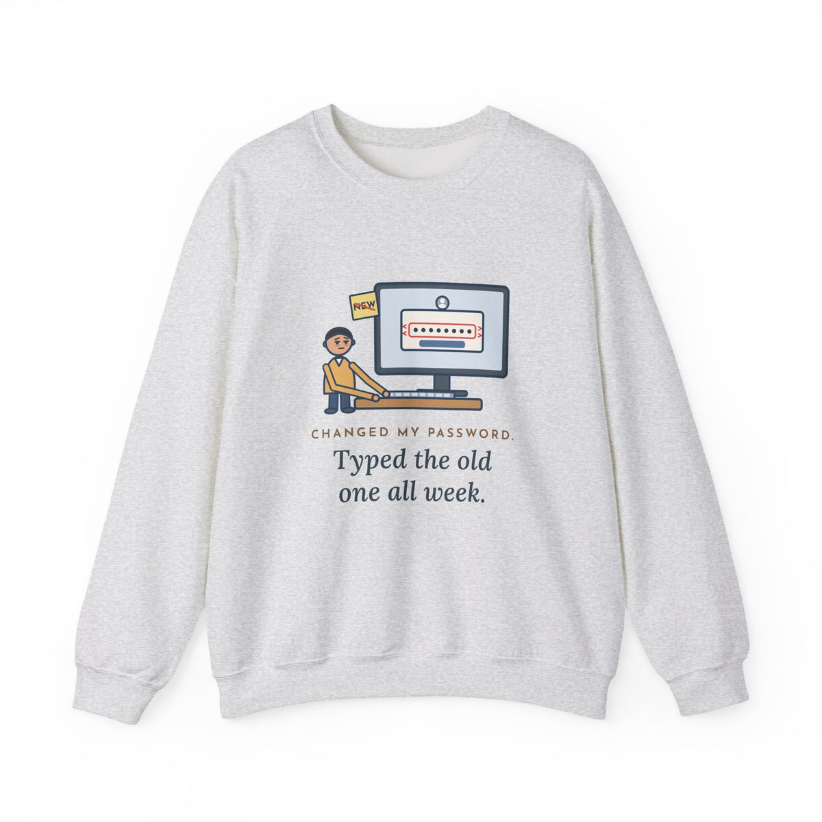 Password Sweatshirt, Changed It, Typed the Old One All Week, Funny Sign-In Box Crewneck