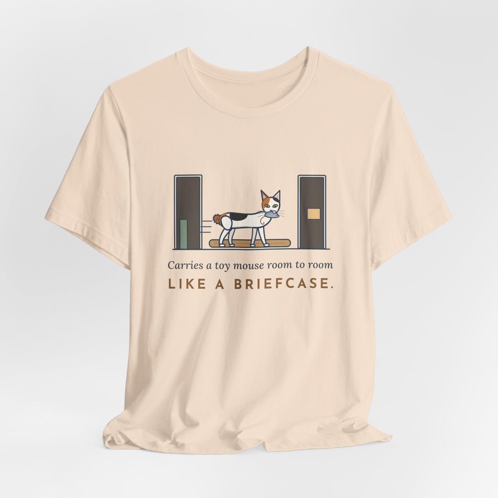 Japanese Bobtail Cat T-Shirt - Carries a Toy Mouse Room to Room Like a Briefcase