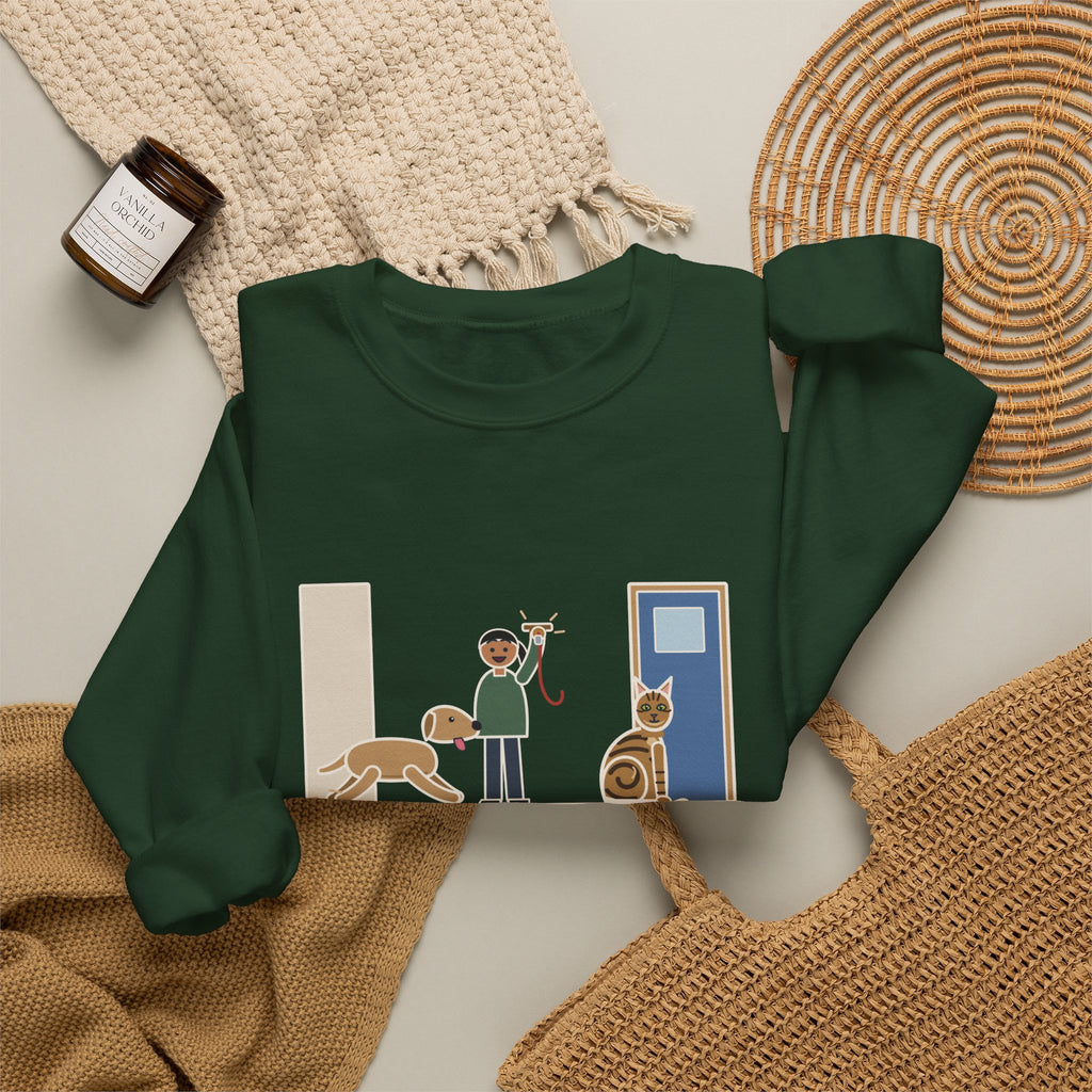 Sokoke Cat Crewneck Sweatshirt - First to the Door When the Leash Comes Out