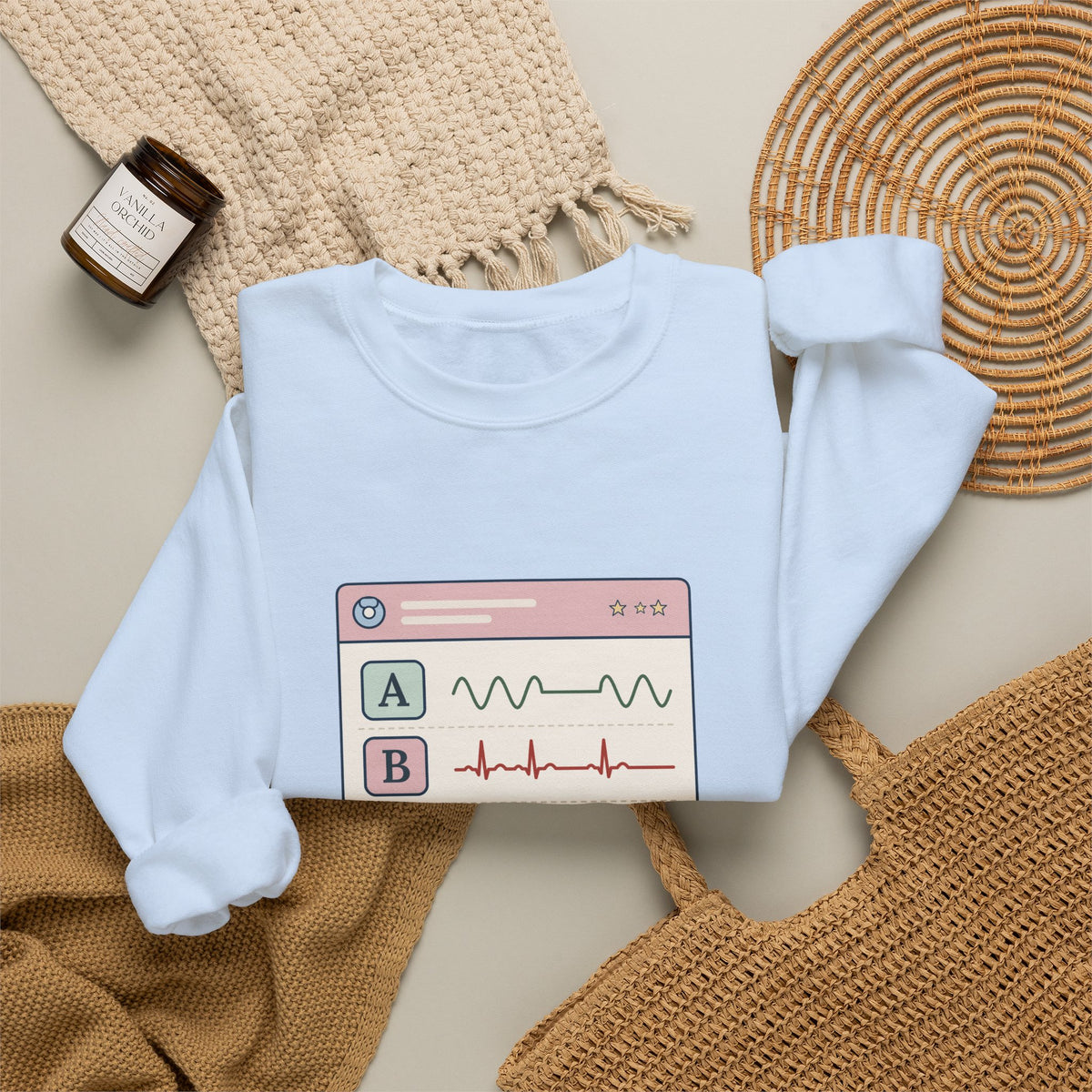 NICU Nurse Crewneck Sweatshirt - A's, B's and D's. Not a Report Card. Neonatal Nurse Gift
