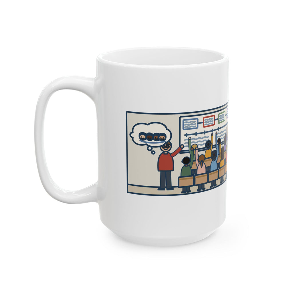 Explained the Project for Twenty Minutes, First Question Was About Groups 15oz Mug, Large Funny Eighth Grade Teacher Coffee Mug