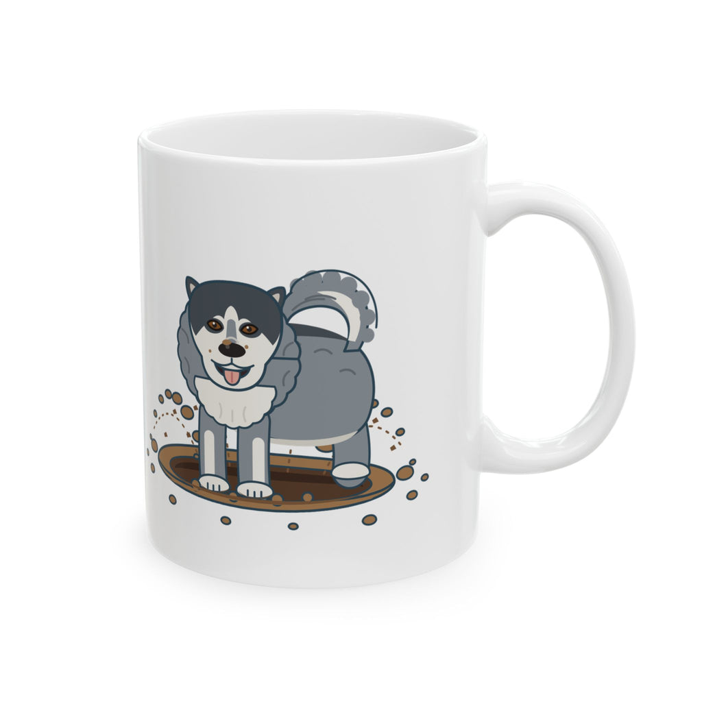Alaskan Malamute Coffee Mug - The Backyard Has a Malamute-Sized Crater Now 11oz Mug