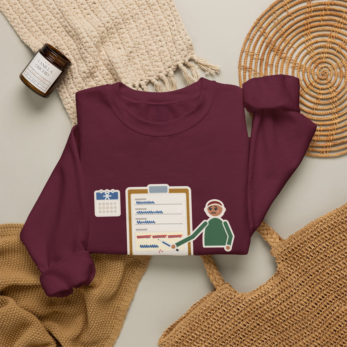 January Sweatshirt, Third Week, Still Writing Last Year on Every Form, Funny Date Field Crewneck