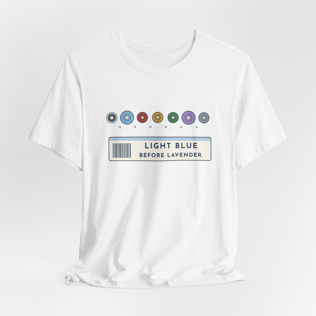 Phlebotomist T-Shirt - Light Blue Before Lavender Order of Draw Tee