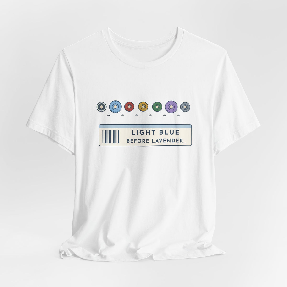 Phlebotomist T-Shirt - Light Blue Before Lavender Order of Draw Tee