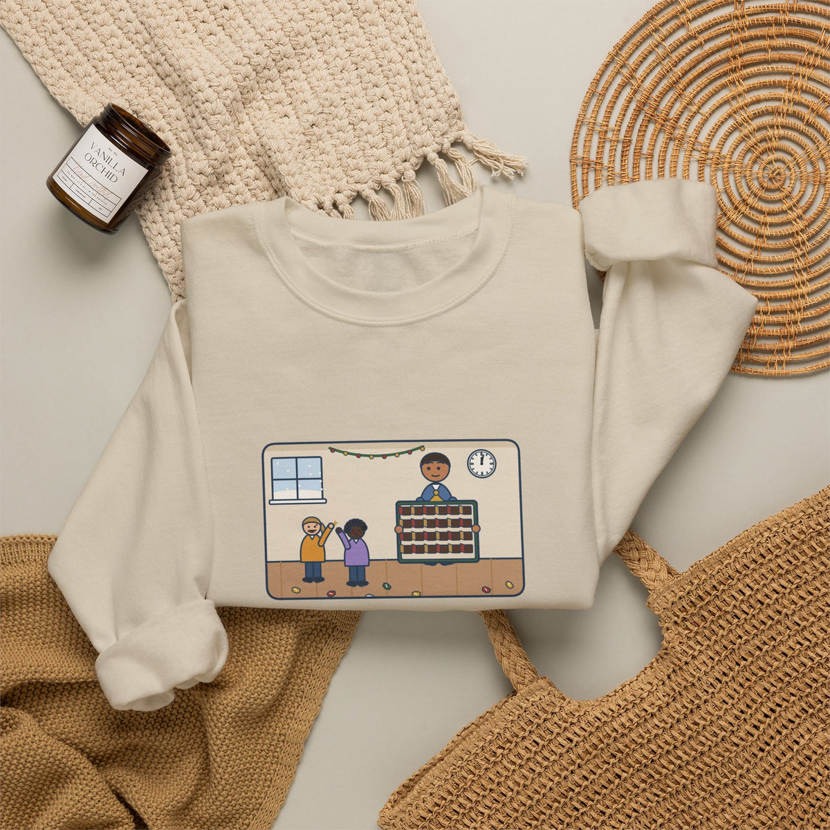 Countdown Calendar Sweatshirt, December 1, the Kids Opened All Twenty-Four Little Doors by Lunch, Funny December Kitchen Crewneck