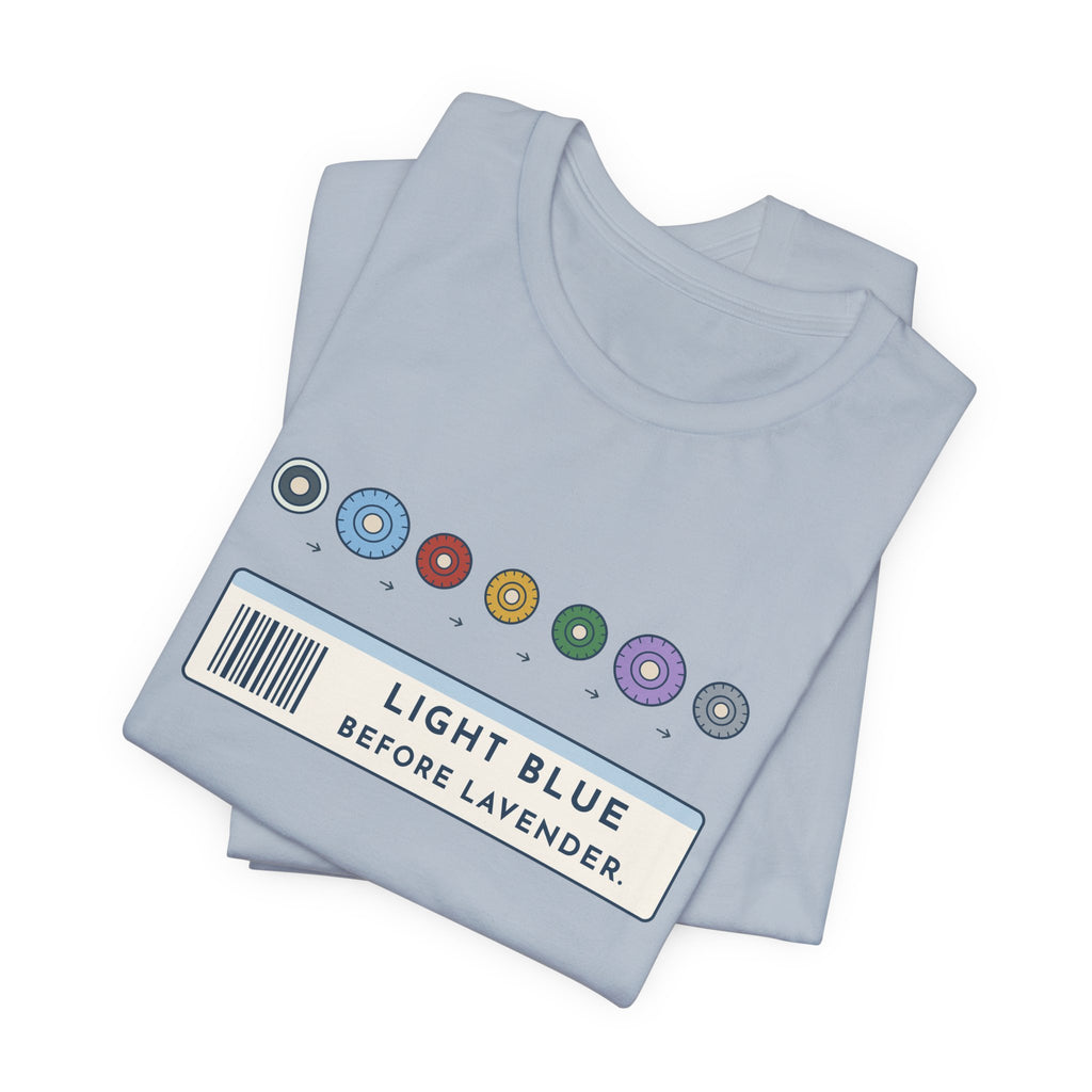 Phlebotomist T-Shirt - Light Blue Before Lavender Order of Draw Tee