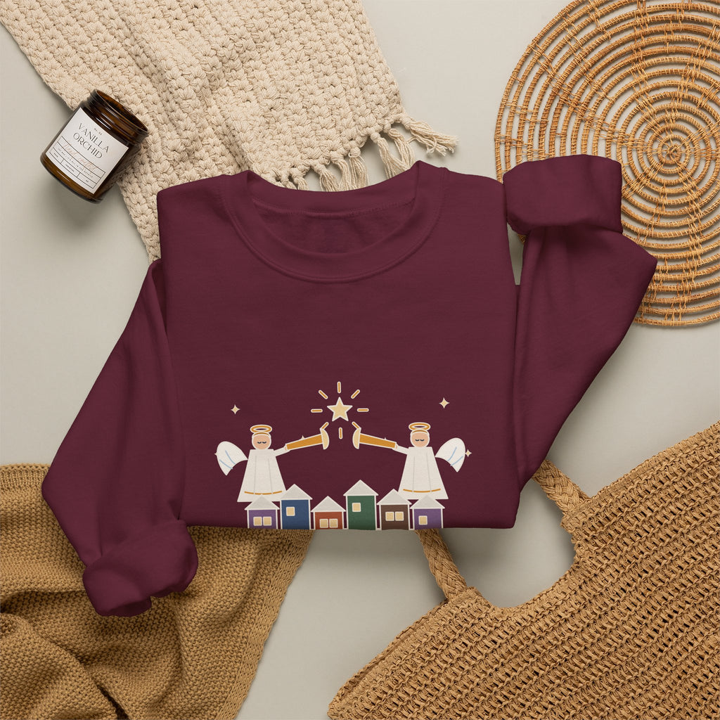 Hark the Herald Angels Sing Sweatshirt, Christmas Charles Wesley Quote Crewneck with Herald Angels