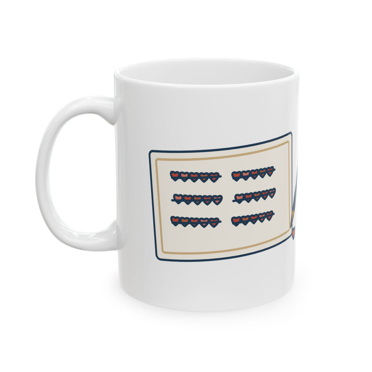 Browning Quote Mug, How Do I Love Thee, Love Tally of Hearts Coffee Mug 11oz