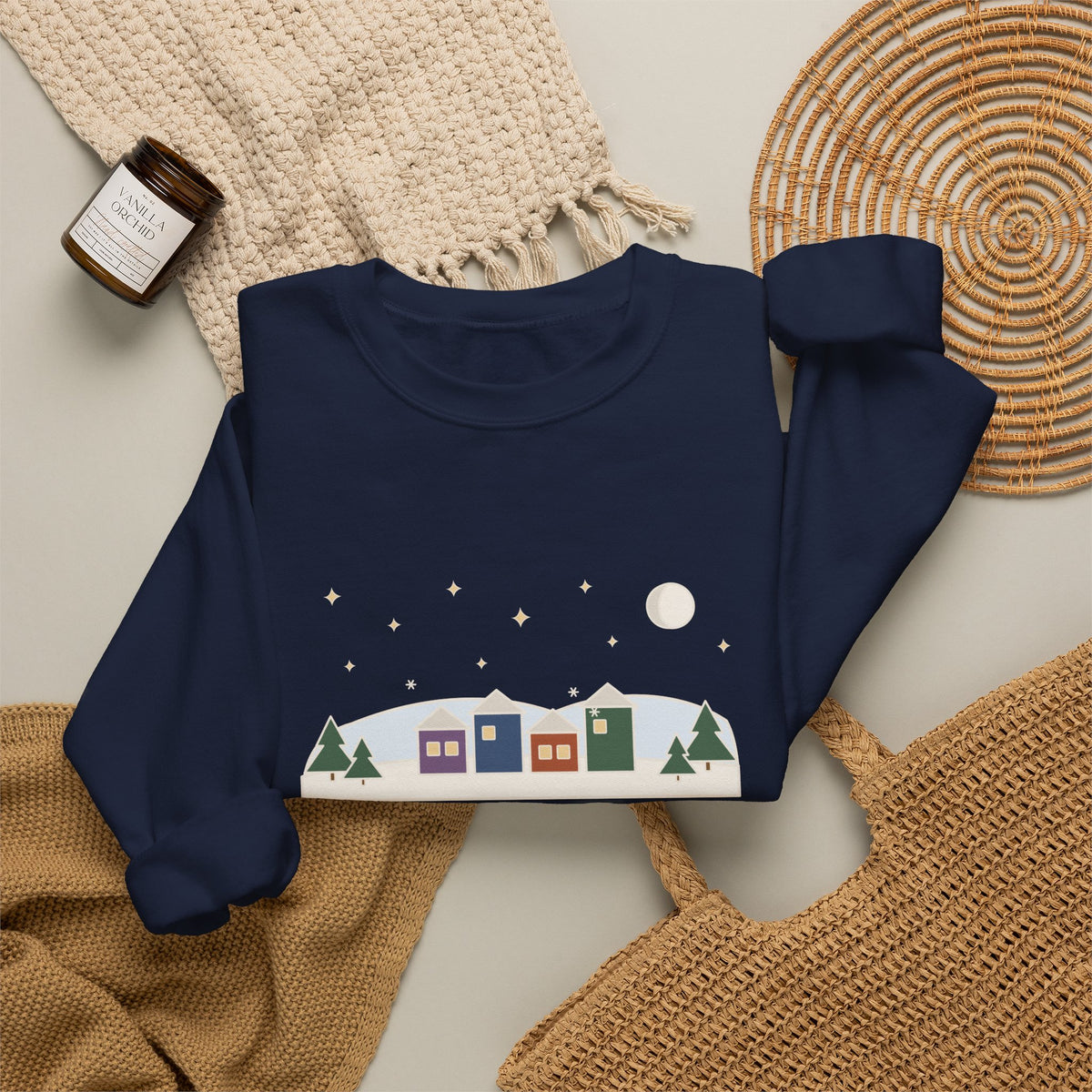 It Came Upon the Midnight Clear Sweatshirt, Christmas Sears Quote Crewneck with Clear Midnight