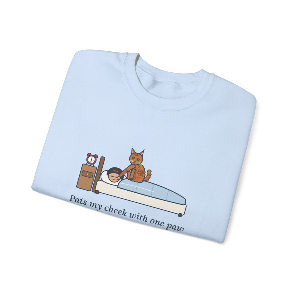 LaPerm Cat Crewneck Sweatshirt - Pats My Cheek With One Paw at Six A.M. Cat Owner Gift