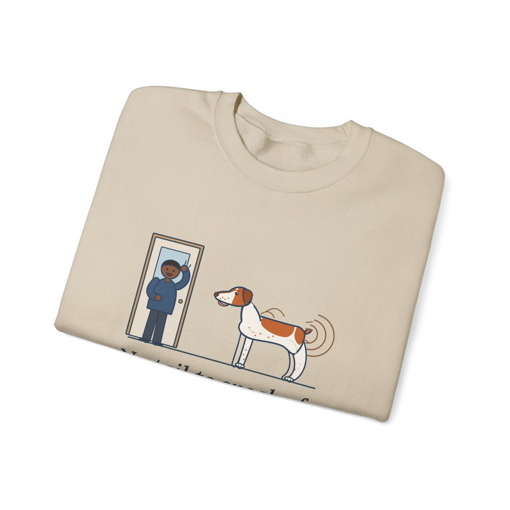 Brittany Dog Crewneck Sweatshirt - No Tail to Speak Of, Wags From the Shoulders Back