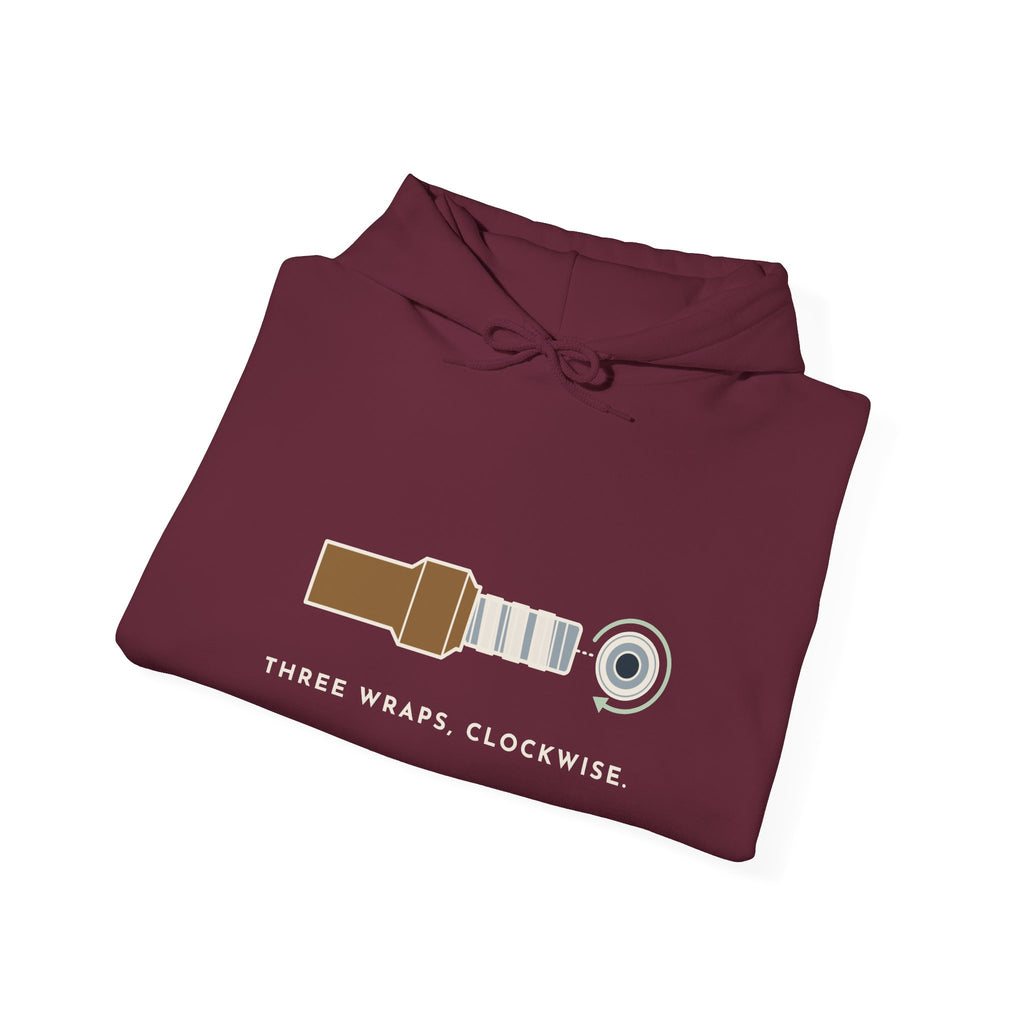 Plumber Hoodie - Three Wraps, Clockwise Plumbing Hooded Sweatshirt Gift
