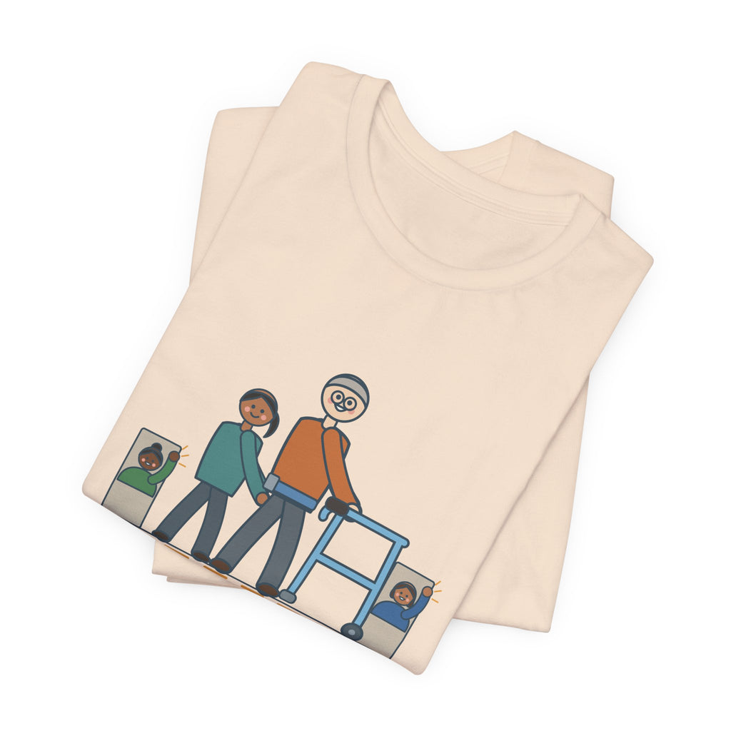 Inpatient Rehab Nurse T-Shirt - Ten Feet With the Walker, The Whole Hall Cheered