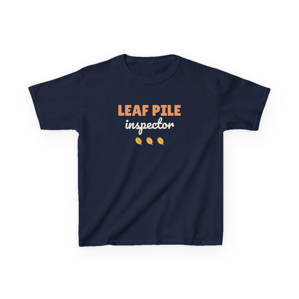 Leaf Pile Inspector Youth T-Shirt, Fall Kids Tee