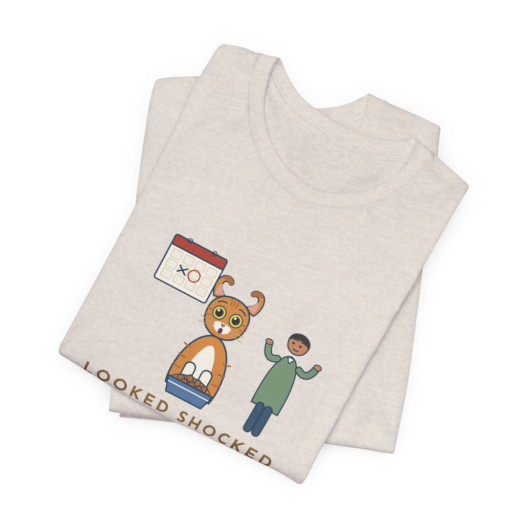 American Curl Cat T-Shirt - Looked Shocked at Breakfast, Same Breakfast as Yesterday Funny Cat Tee