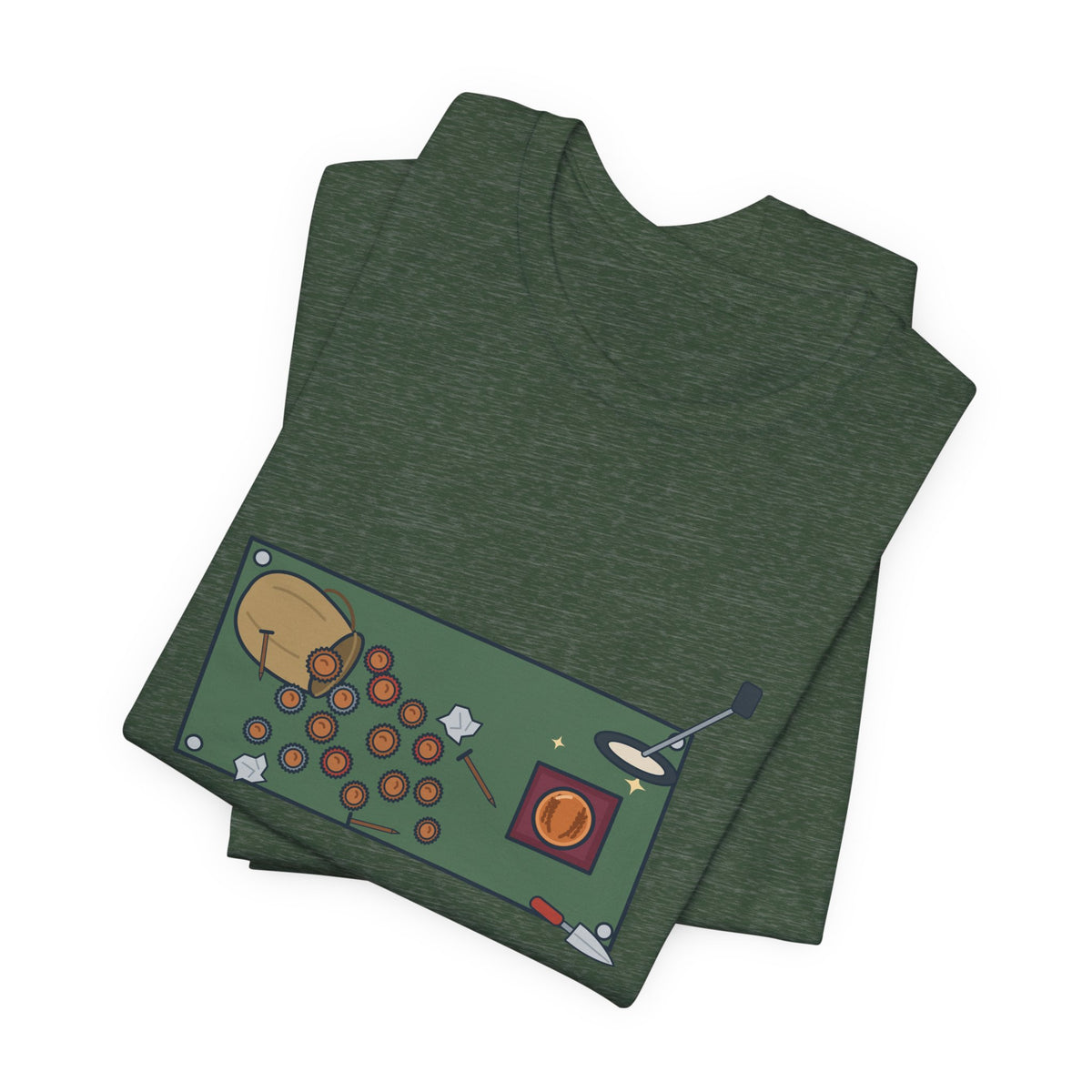 Metal Detecting T-Shirt - Forty Bottle Caps. One Wheat Penny. Funny Detectorist Tee
