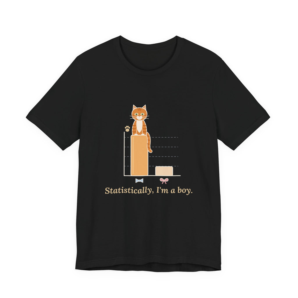 Orange Cat T-Shirt - Statistically, I'm a Boy. Funny Ginger Cat Owner Tee