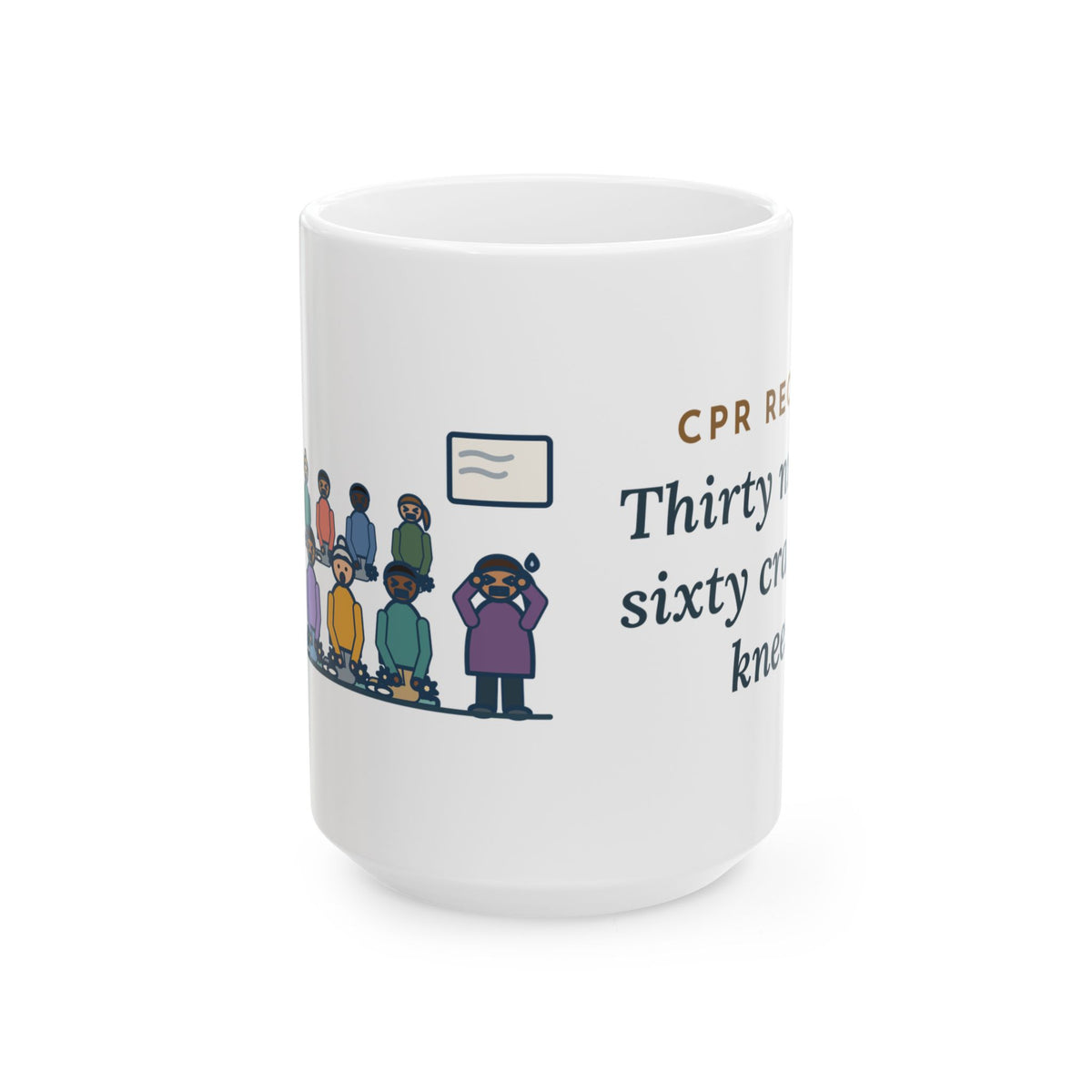 Large CPR Instructor Nurse Mug 15oz - Recert Morning, Every Knee Popping