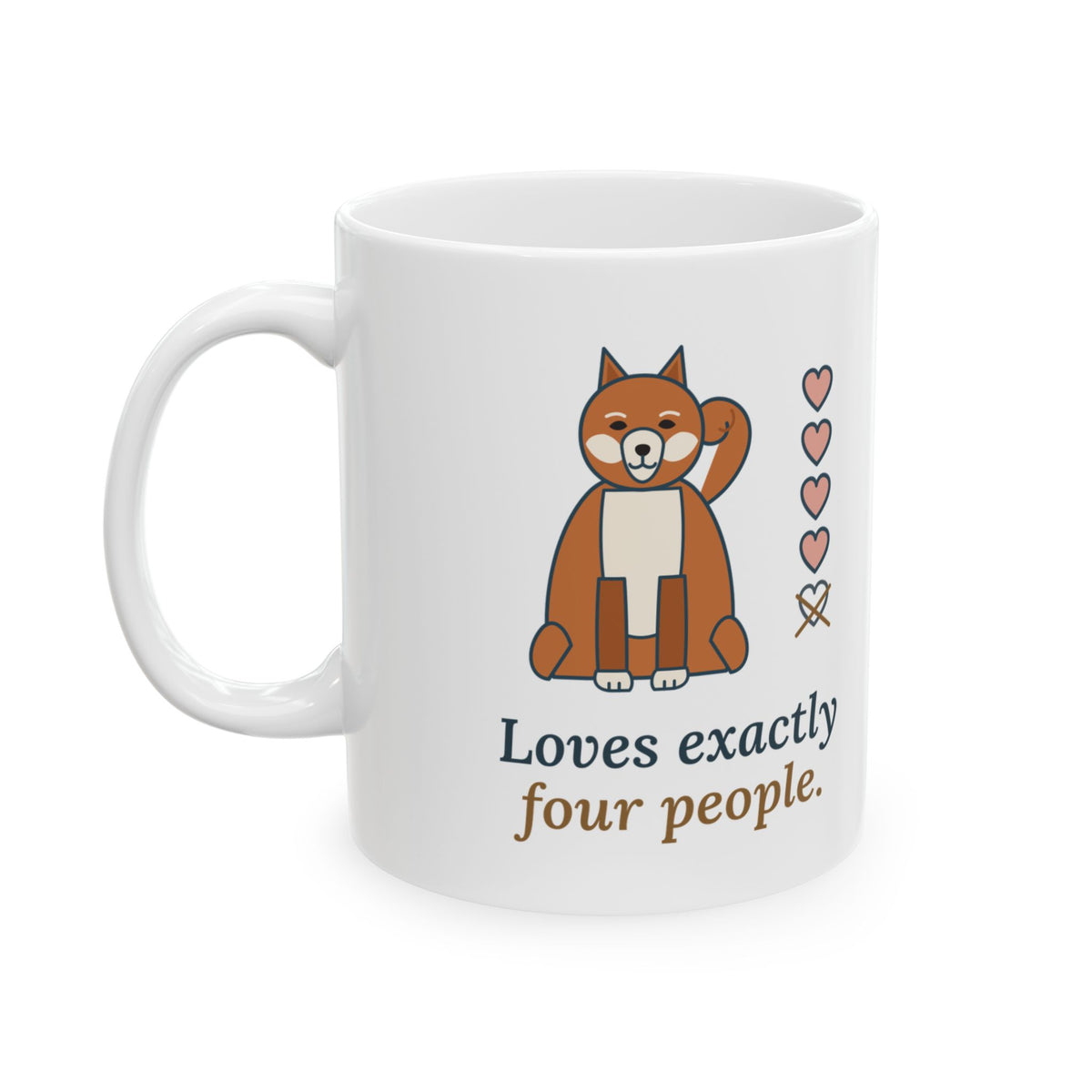 Akita Coffee Mug - Loves Exactly Four People Loyal Dog Owner Gift Mug