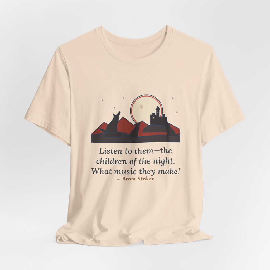 Bram Stoker Quote T-Shirt, The Children of the Night, Gothic Wolves and Red Moon Tee
