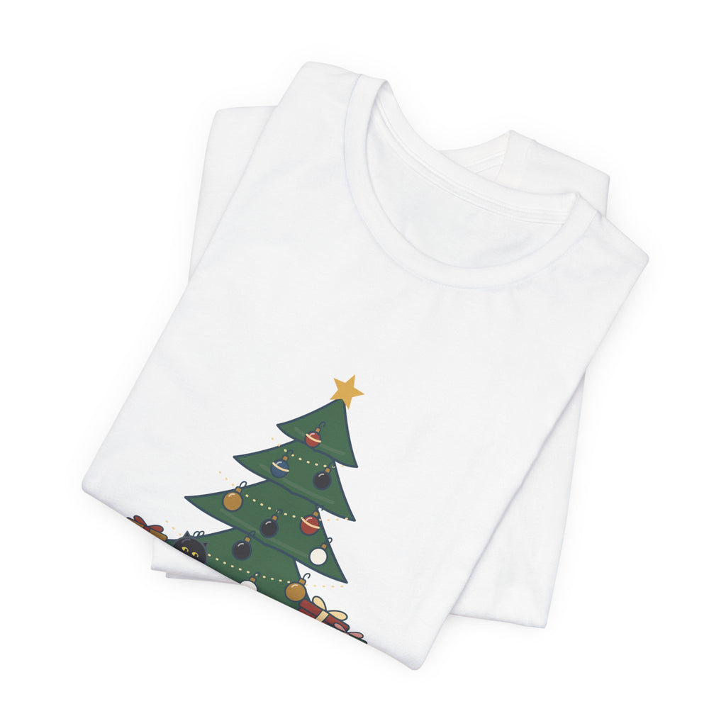 Black Cat Christmas T-Shirt - That Black Ornament on the Bottom Branch Is the Cat