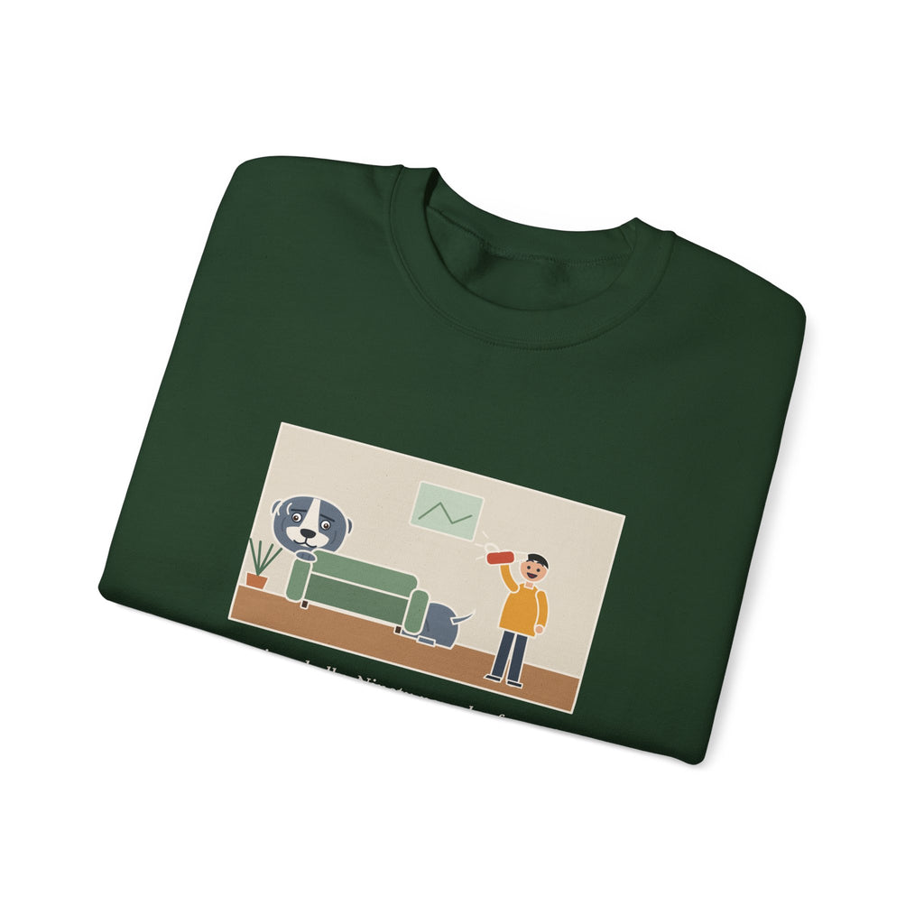 American Bully Sweatshirt, Ninety Pounds of Muscle, Runs from the Handheld Vacuum, Funny Couch Hideout Crewneck