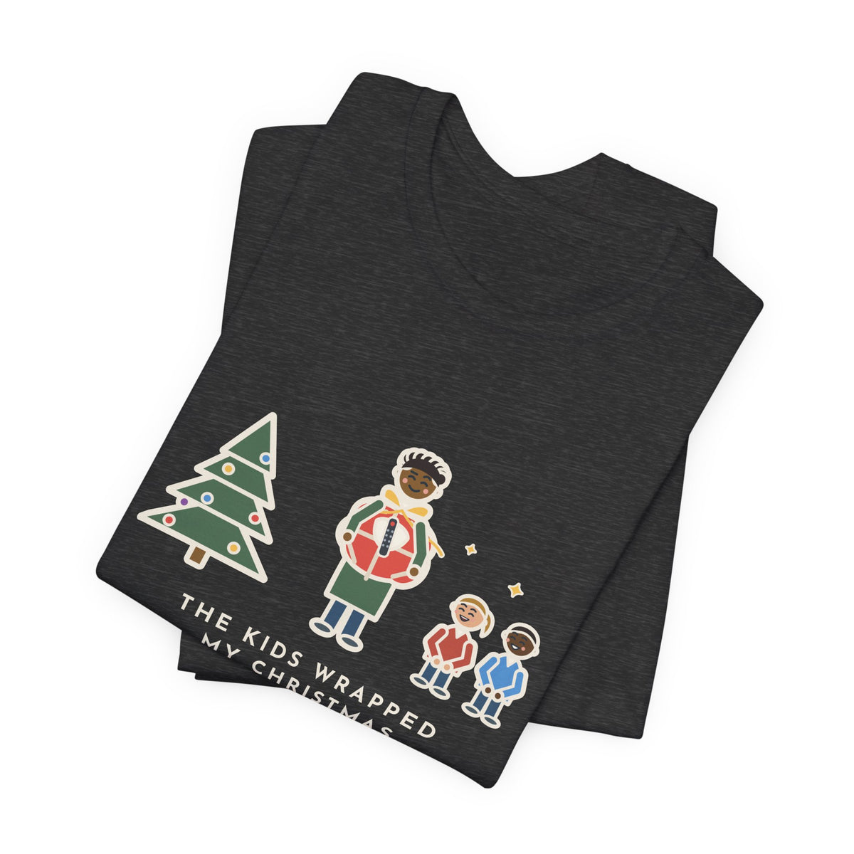Funny Christmas Present T-Shirt, The Kids Wrapped It Themselves, It Was the TV Remote, Proud Wrappers Tee