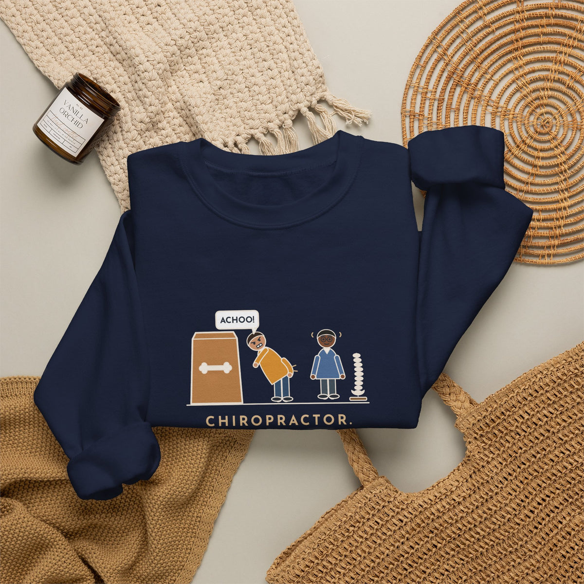 Chiropractor Sweatshirt, Asked What Happened, I Sneezed While Picking Up the Dog Food, Funny Office Visit Crewneck