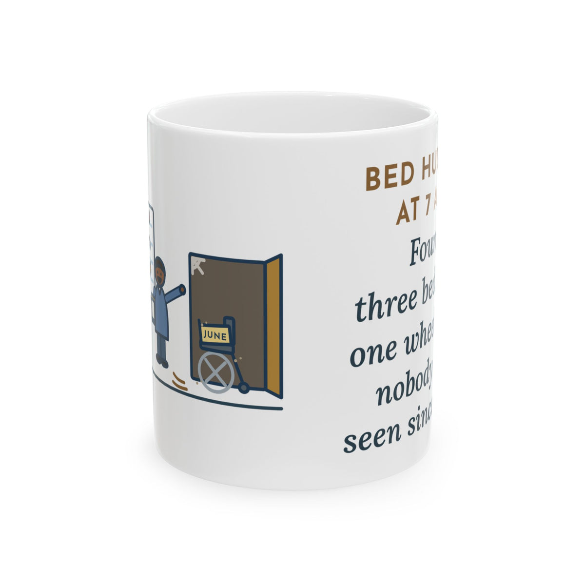 Patient Flow Nurse Coffee Mug - Bed Huddle Found Three Beds and One Wheelchair